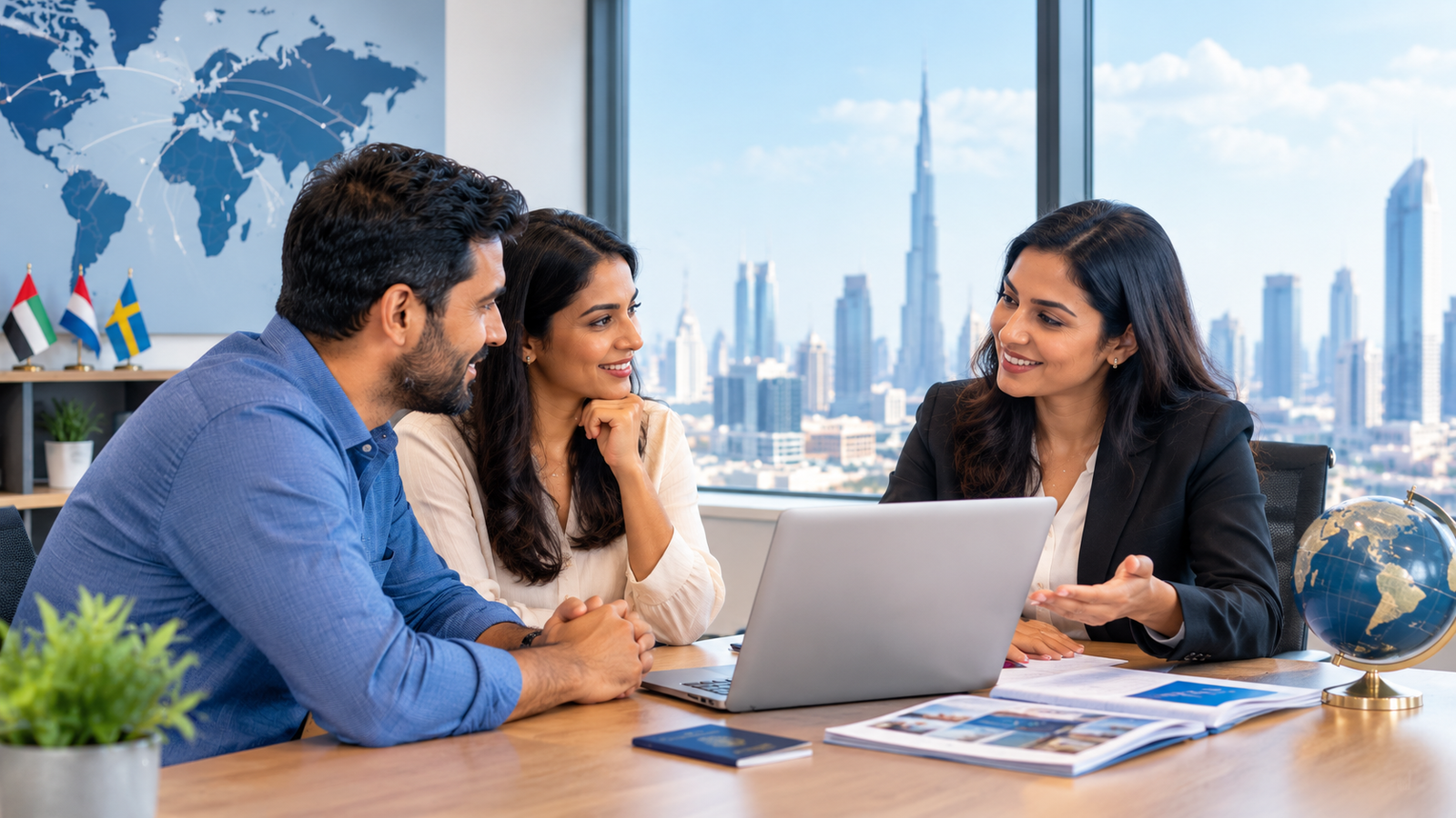 International immigration consultant guiding clients through global opportunities